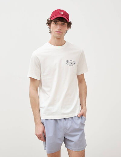 T-shirt en coton ecru homme