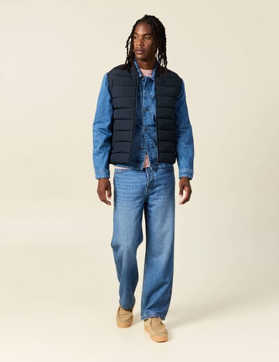 Doudoune courte sans manches bleu marine homme