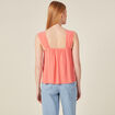 Blouse bretelles larges rose corail femme