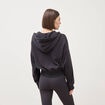 Sweat boyfriend &agrave; capuche gris fonc&eacute; femme