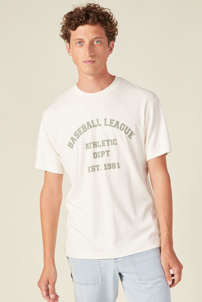 T-shirt manches courtes ecru homme