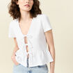 Blouse manches courtes blanc femme