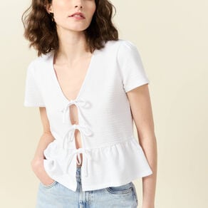 blouse manches courtes blanc femme Blouse manches courtes blanc femme
