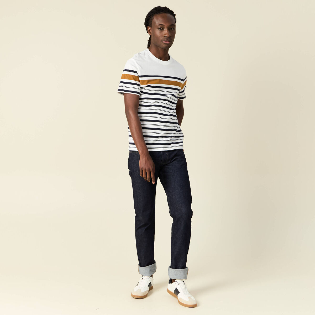 T-shirt manches courtes ecru homme