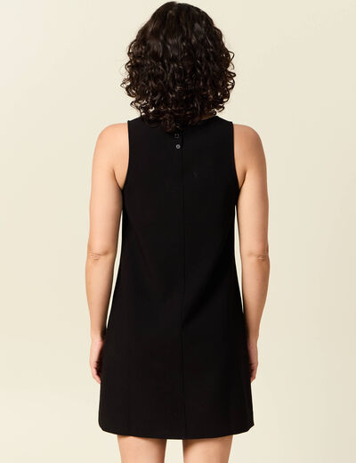Robe chasuble trapèze noir femme