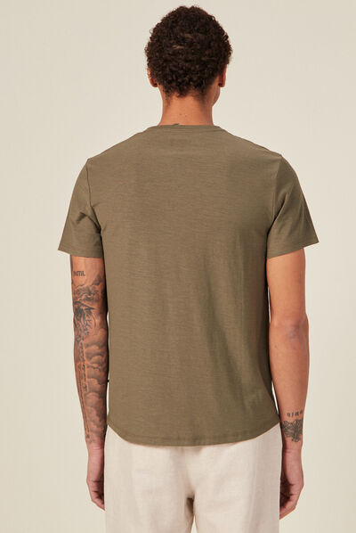 T-shirt éco-responsable vert kaki homme