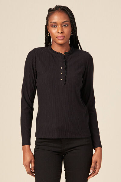 T-shirt manches longues noir femme