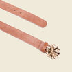 Ceinture avec boucle fleur marron femme