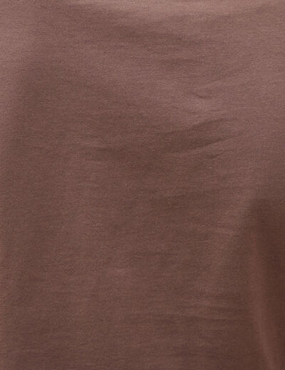 T-shirt manches courtes marron fonc&eacute; femme