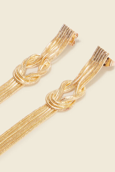 Boucles d'oreilles pendantes couleur or femme