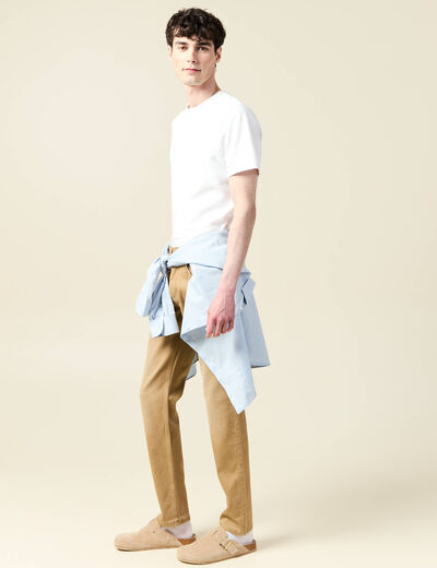 Jeans straight longueur 32 denim camel homme