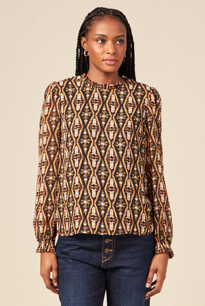 Blouse éco-responsable camel femme