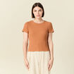 T-shirt manches courtes terracotta femme