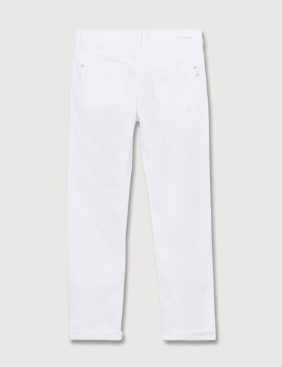 Jeans girlfriend taille haute denim blanc femme