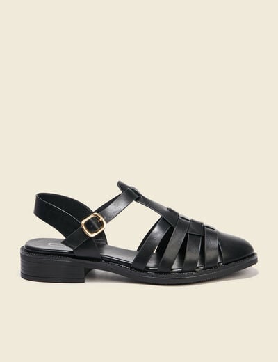 Sandales plates noir femme