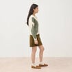 Pull col rond manches longues vert pastel femme