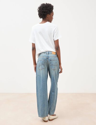 Jeans barrel taille standard bleu femme