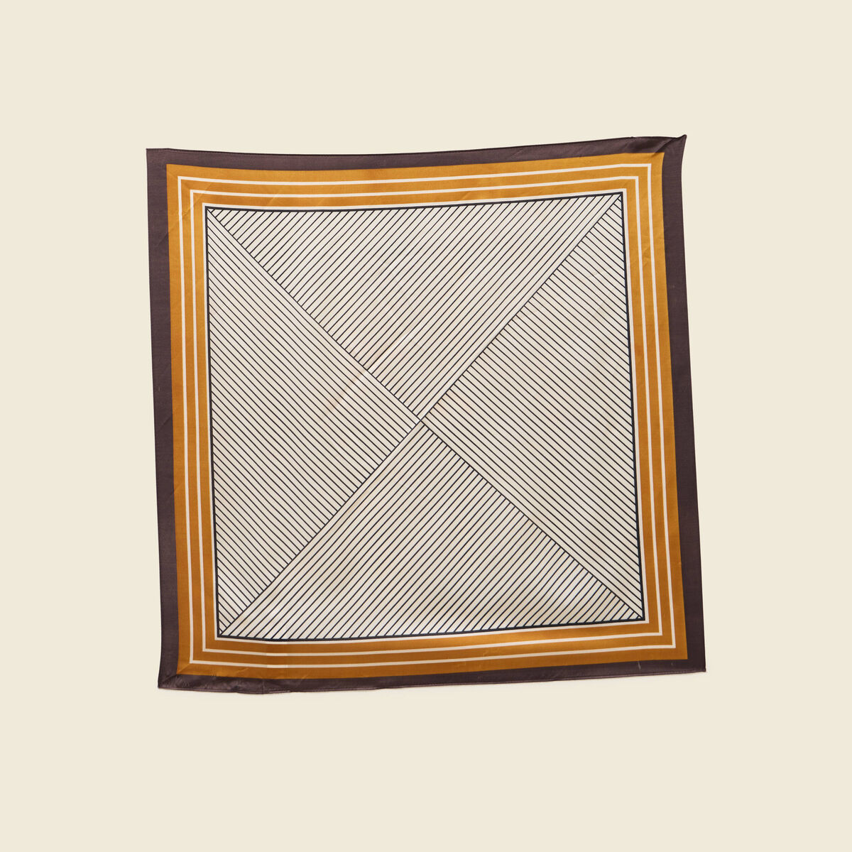 Foulard satin&eacute; ecru femme