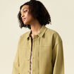 Blouson boutonné vert olive femme