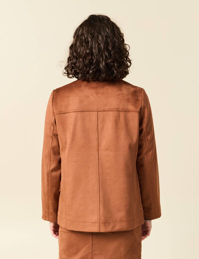 Veste manches longues doubl&eacute;e camel femme