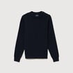 Pull manches longues col rond bleu marine homme