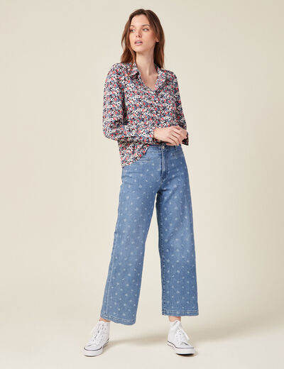 Chemise éco-responsable bleu marine femme