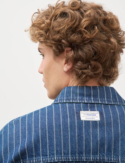 Surchemise oversize en jeans coton denim stone homme