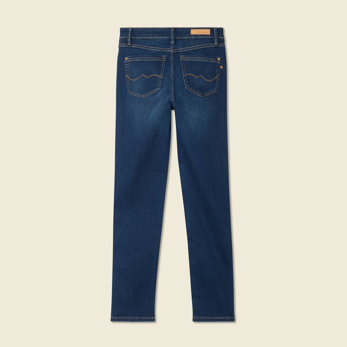 Jeans slim taille haute 7/8ème denim brut femme