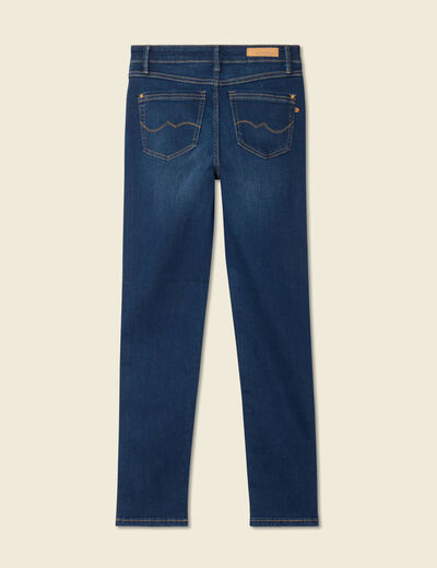 Jeans slim taille haute 7/8ème denim brut femme