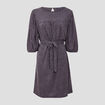 Robe droite ceintur&eacute;e gris fonc&eacute; femme