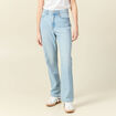 Jeans straight taille haute denim bleach femme