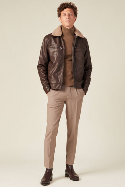 Pantalon chino 7/8ème beige homme