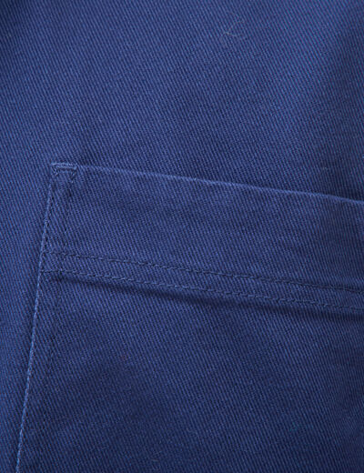 Surchemise droite en coton bleu fonc&eacute; homme