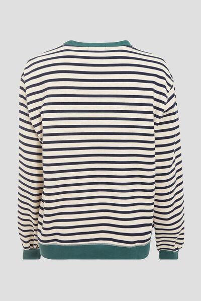 Sweat manches longues ecru femme