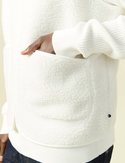 Sweat sans manches effet polaire ecru homme