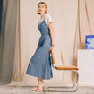 Robe bretelle en jeans col rond denim used femme