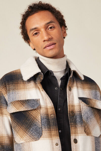 Veste surchemise ample ecru homme