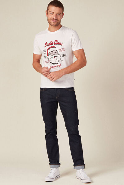 T-shirt manches courtes ecru homme