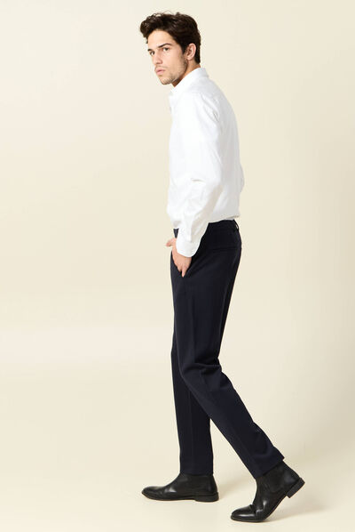 Pantalon chino slim bleu marine homme