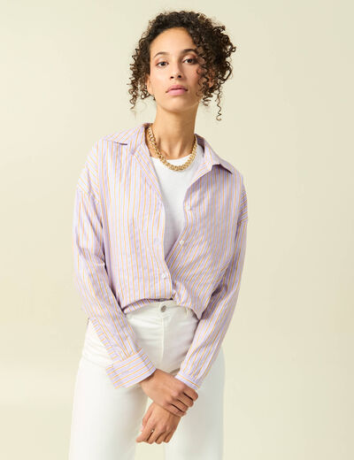 Chemise oversize en coton bleu ciel femme