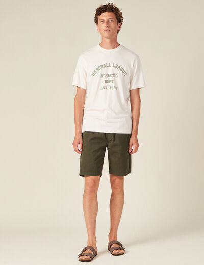Bermuda droit velours gris foncé homme