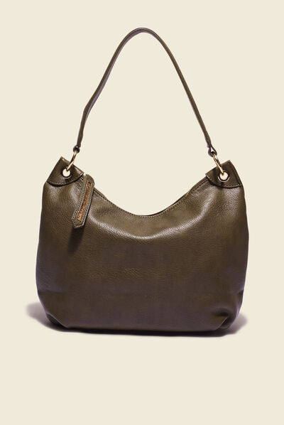 Sac porté-épaule arrondi taupe femme