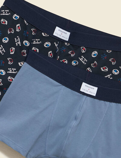 Lot de 2 boxers bleu marine homme