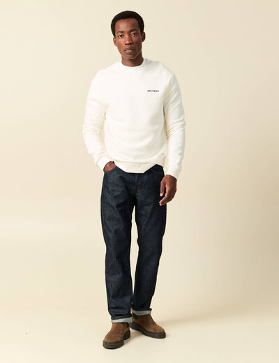 Sweat manches longues ecru homme