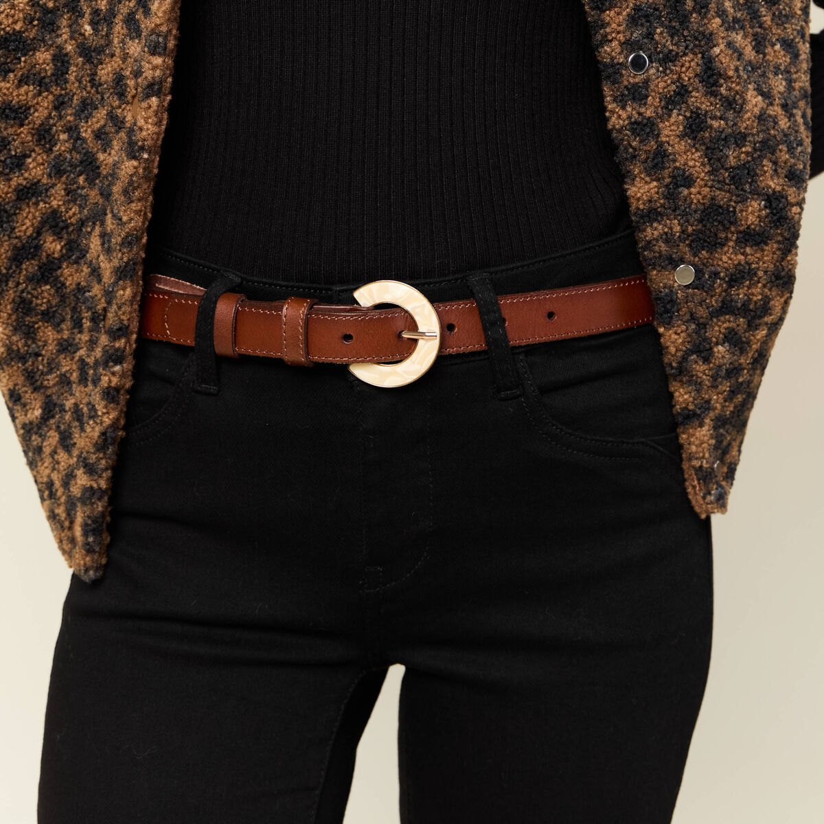 Ceinture en cuir marron femme