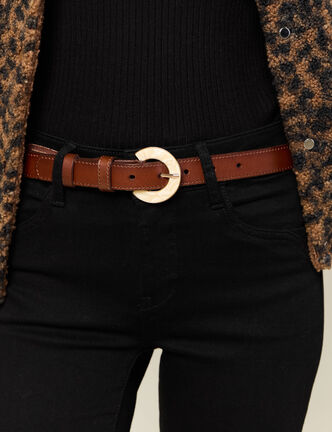 Ceinture en cuir marron femme