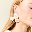 Boucles d'oreilles clous ecru femme