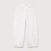 Jeans barrel taille haute 7/8&egrave;me denim blanc femme