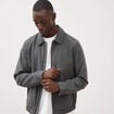 Blouson manches longues doubl&eacute; gris fonc&eacute; homme