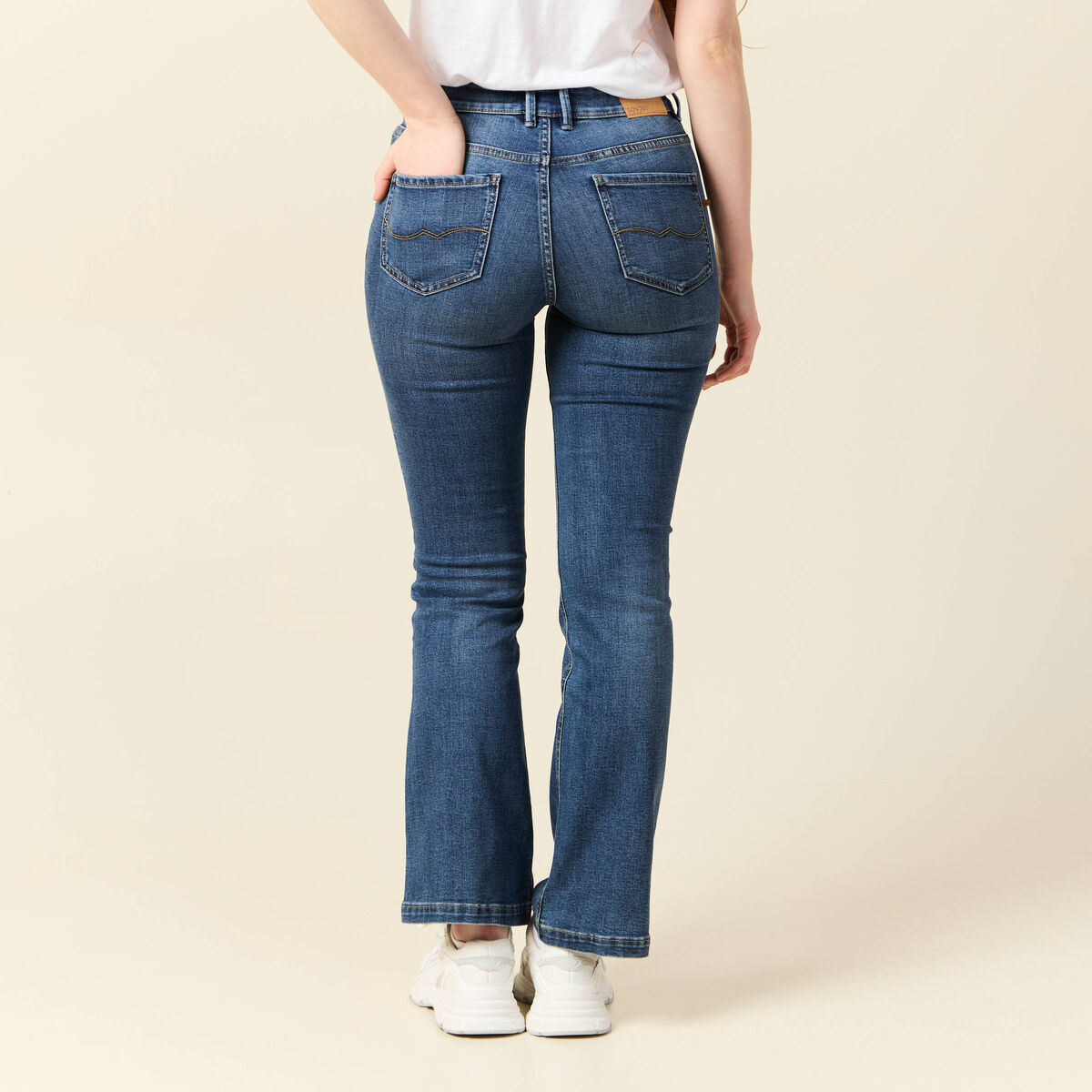 Jeans bootcut denim stone femme